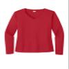 SPORT-TEK Women's Long Sleeve PosiCharge Competitor V-Neck Tee | Workout T-Shirt for Spring & Summer Fashion, Athletic Fit Gym Clothing True Red view 1