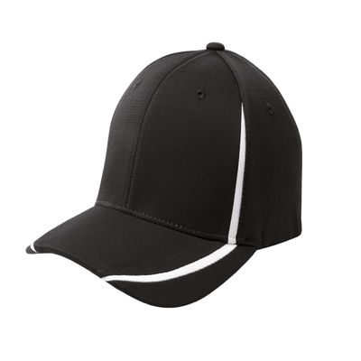 SPORT-TEK Unisex Flexfit Performance Colorblock Cap Black/White