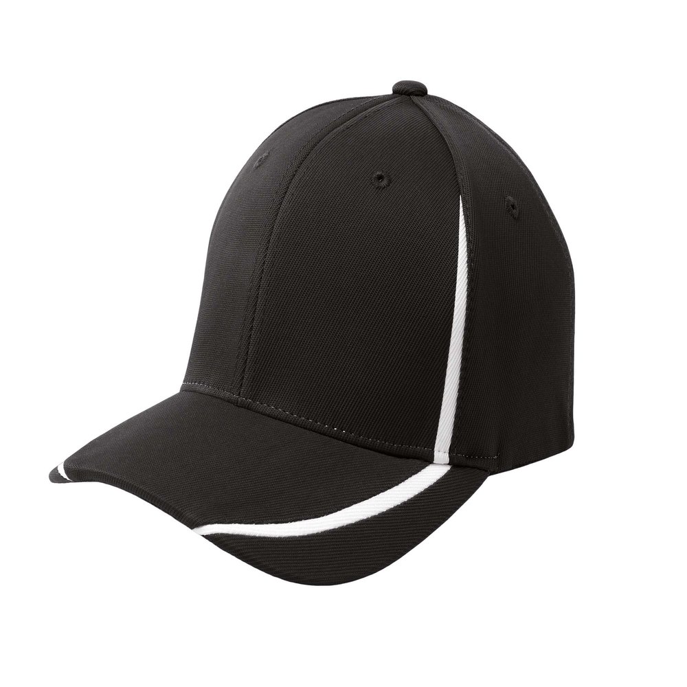 SPORT-TEK Unisex Flexfit Performance Colorblock Cap Black/White