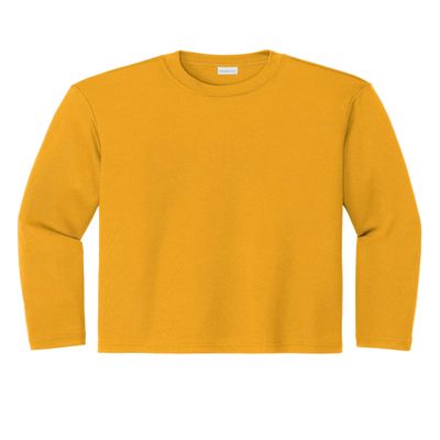 SPORT-TEK Youth Long Sleeve PosiCharge Competitor Tee | Breathable Athletic Shirt for Boys & Girls, Spring & Summer Clothing Gold