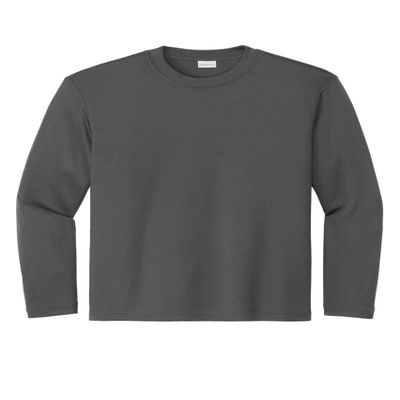SPORT-TEK Youth Long Sleeve PosiCharge Competitor Tee | Breathable Athletic Shirt for Boys & Girls, Spring & Summer Clothing Iron Grey