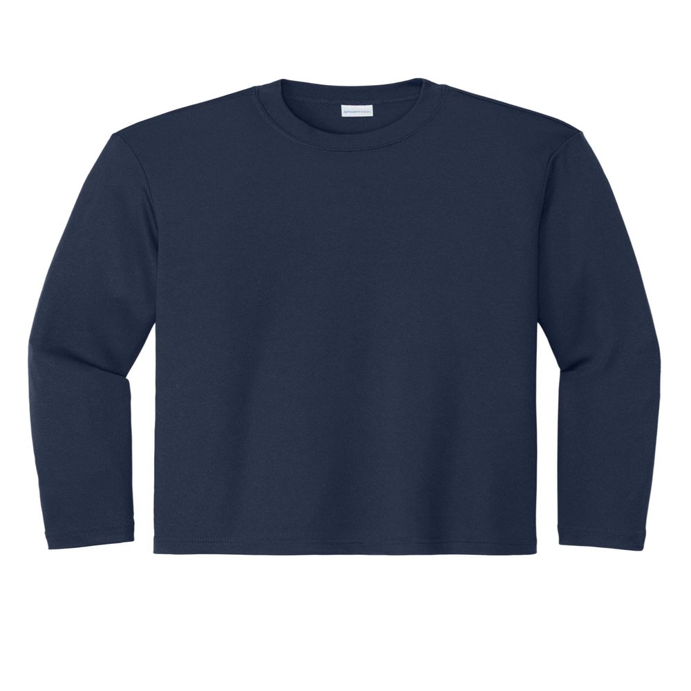 SPORT-TEK Youth Long Sleeve PosiCharge Competitor Tee | Breathable Athletic Shirt for Boys & Girls, Spring & Summer Clothing True Navy