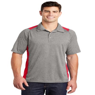 SPORT-TEK Unisex Heather Colorblock Contender Polo