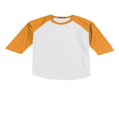 SPORT-TEK Youth Colorblock Raglan Jersey White/Gold