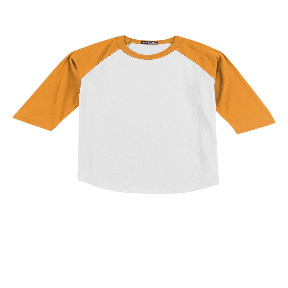 SPORT-TEK Youth Colorblock Raglan Jersey White/Gold