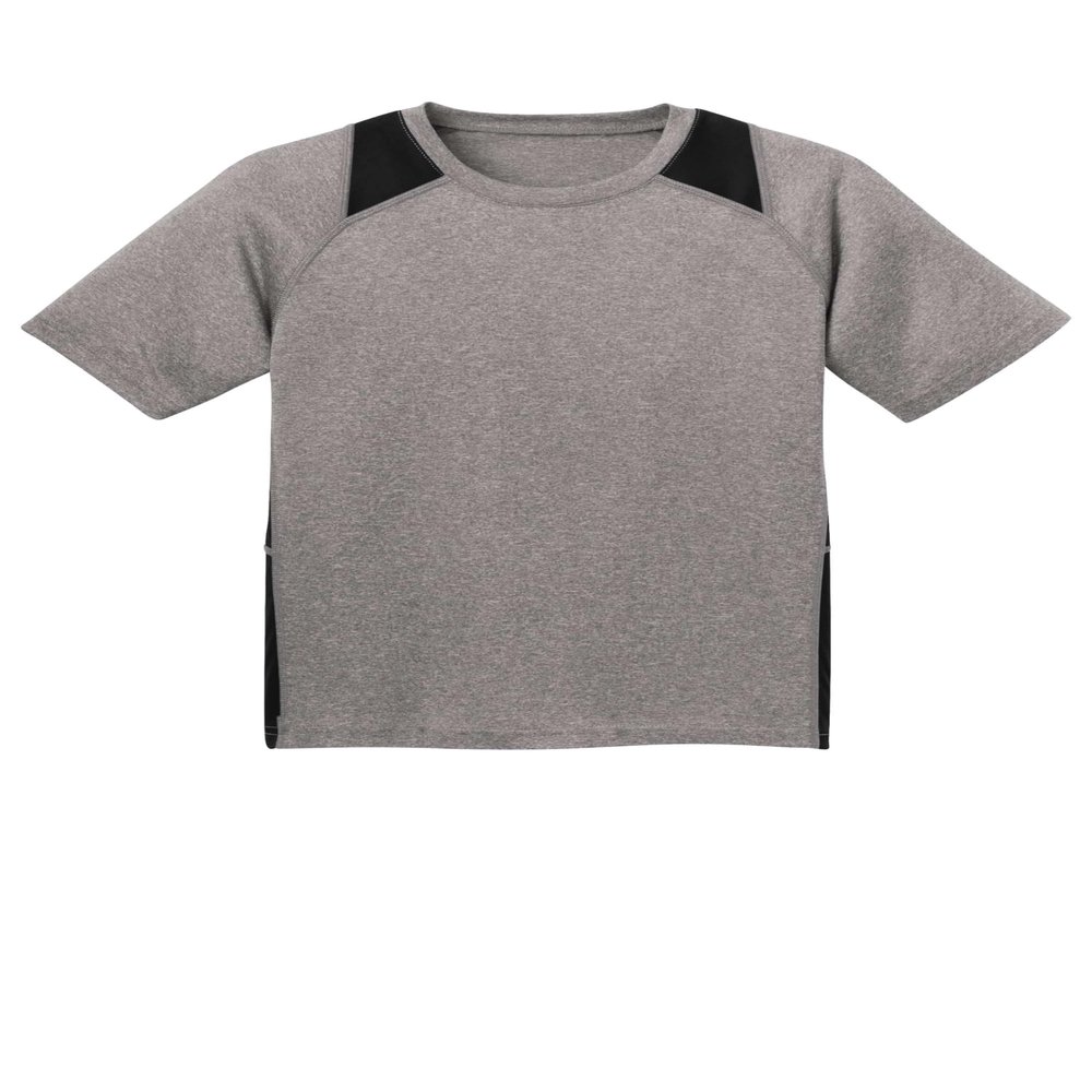 SPORT-TEK Youth Heather Colorblock Contender Tee | Athletic Shirt for Kids, Spring & Summer Clothing for Active Boys & Girls