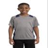 SPORT-TEK Youth Heather Colorblock Contender Tee | Athletic Shirt for Kids, Spring & Summer Clothing for Active Boys & Girls view 1