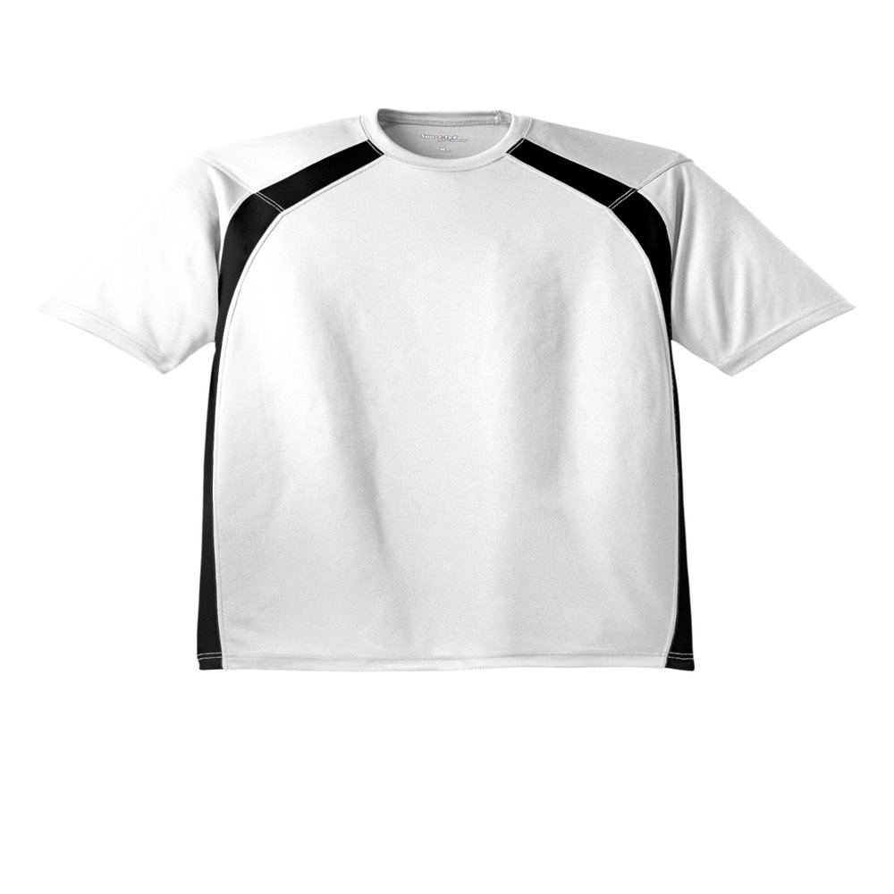 SPORT-TEK Unisex Dry Zone Colorblock Crew White/Black
