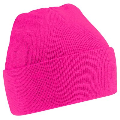 Beechfield Soft Feel Knitted Winter Hat (One Size) (Fluorescent Pink)