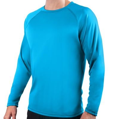 Kanu Surf Mens Swim Shirt w/Long Sleeves Quick-Dry, UPF 50+ Workout Rash Guard for Men in Loose-Fit Design (Royal, Small)