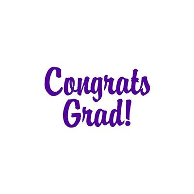 Congrats Grad Graduation - Vinyl Decal Sticker - 6" x 3.5" - Purple