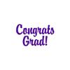 Congrats Grad Graduation - Vinyl Decal Sticker - 6" x 3.5" - Purple view 1