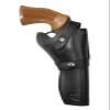Barsony Black Leather Western Style Gun Holster for 6" S&W J-Frame Right view 1