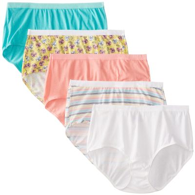 Fruit of the Loom Women's100% Cotton 6-Pack Briefs Ladys Underwear Panties - 7