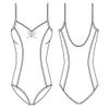 Mirella Women's Princess Seam Pinch Front Camisole Dance Leotard, Medium, White view 3
