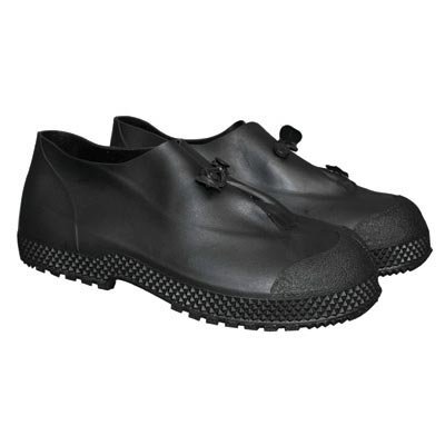 Radnor Small Black 4" PVC Slip-On Overboots With Self-Cleaning Tread Outsole