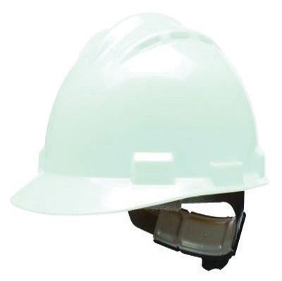 Bullard White Class C Type I Standard S62 HDPE Vented And Cap Style Hard Hat With 4-Point Flex-Gear Ratchet Suspension, Accessory Slots, Chin Strap Attachment And Absorbent Polyester Brow Pad
