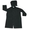 River City Garments Large 60" Black Classic .3500 mm PVC And Polyester Rider Rain Coat With Snap Storm Fly Front Closure And Detachable Hood