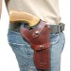 Barsony Burgundy Leather Western Style Gun Holster for 6" New Model Single SIX 5.5in Left view 2