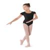 Bloch Dance Girls Dujour Microlux Short sleeve Leotard, Black, Size 12 view 1