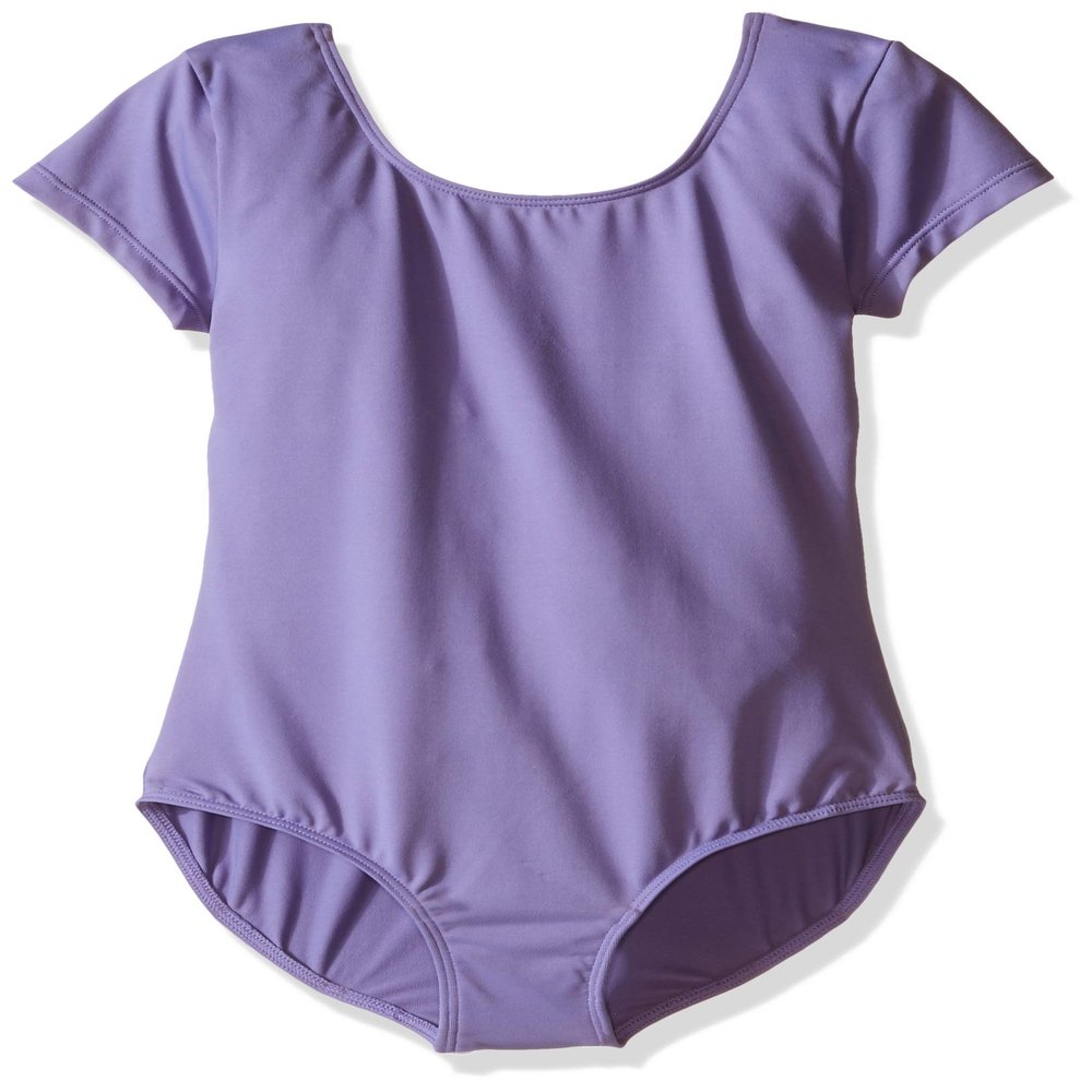 Bloch Dance Girls Dujour Microlux Short sleeve Leotard, Lavender, Size 14
