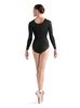 Bloch Dance Women's Lepsi Microlux Long Sleeve Leotard, Black, Medium view 2