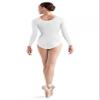 Bloch Dance Women's Lepsi Microlux Long Sleeve Leotard, White, Petite view 2