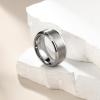 King Will Men's Silver Tungsten Carbide Ring 8mm Polished Step Edge Matte Brushed Finish Center Wedding Band(9.5) view 3