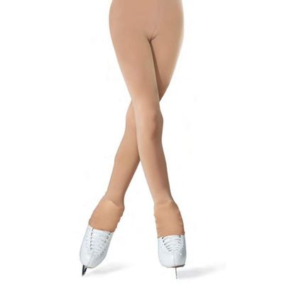 Mondor 3327 Womens Footless Heel Cover Skating Tights (Small, Suntan)