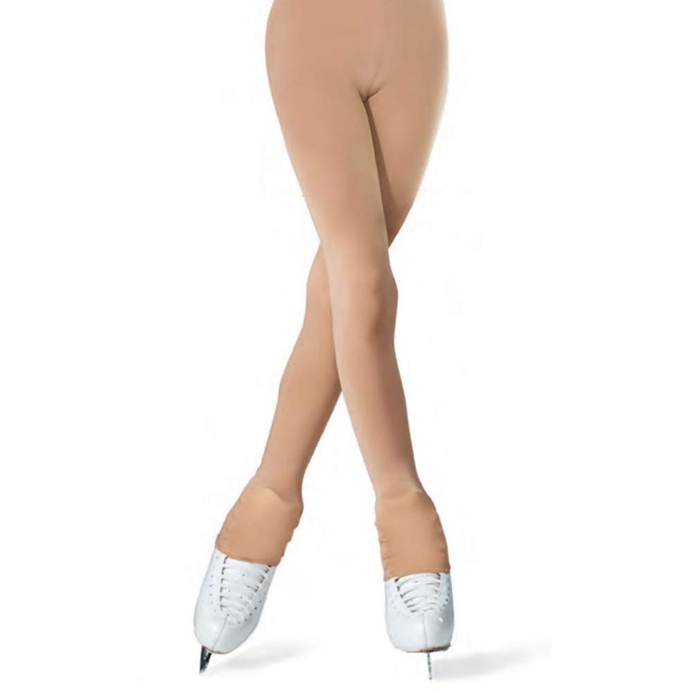 Mondor 3327 Womens Footless Heel Cover Skating Tights (Small, Suntan)