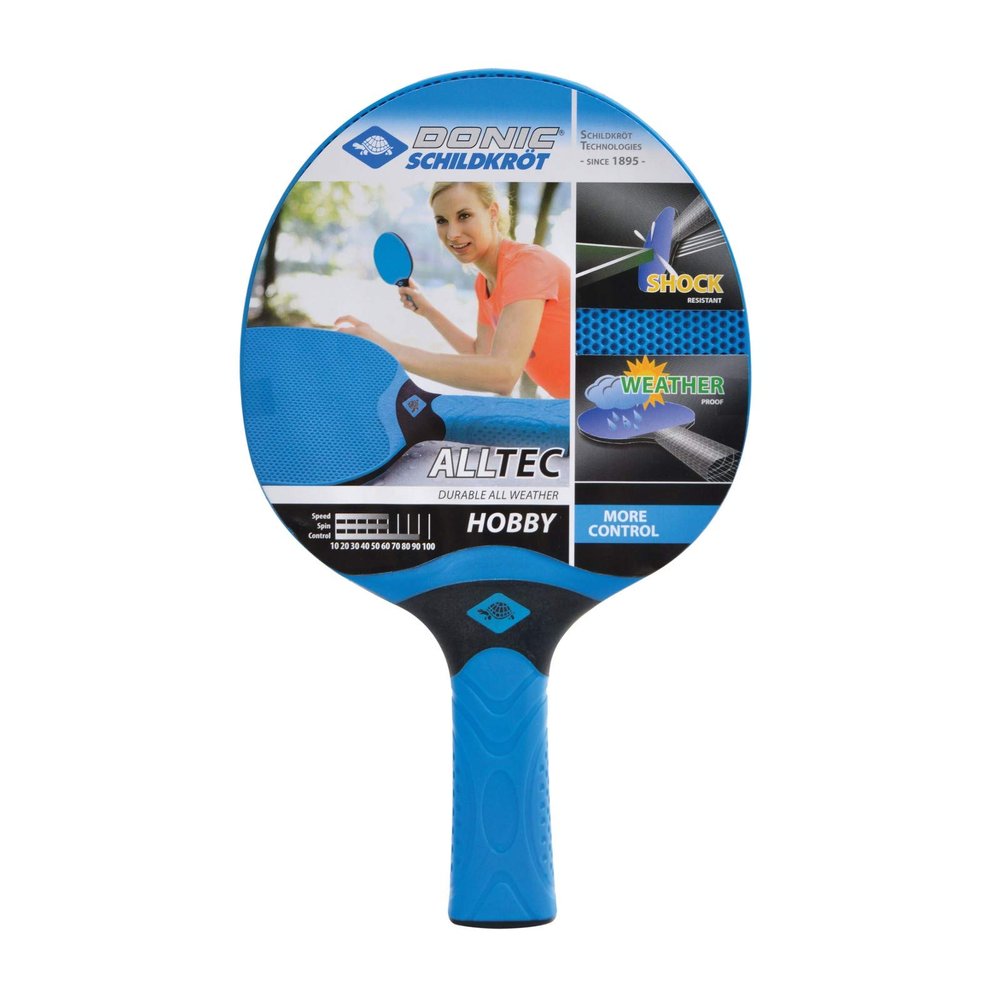 Donic-Schildkrt Alltec Hobby Outdoor Table Tennis Bat, Plastic, Weatherproof, Washable, 733014
