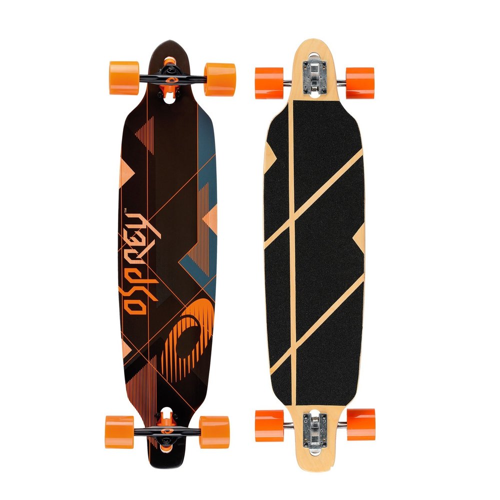 Osprey Nexus Complete Twin Tip Longboard Skateboard, Orange, 39 Inch