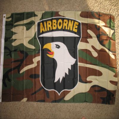 Airborne Woodland Camo 101St Flag 3X5 Superpoly Flag