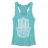 LOST GODS Women's Hamsa Racerback Tank Top - Tahiti Blue - Small view 1