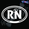 Eyecandy Decals RN with Nurses HAT in Oval 5 INCH White Decal Sticker view 1