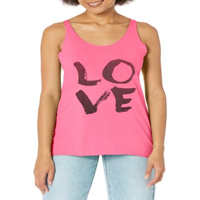 LOST GODS Women's Love Racerback Tank Top - Pink Heather - Large