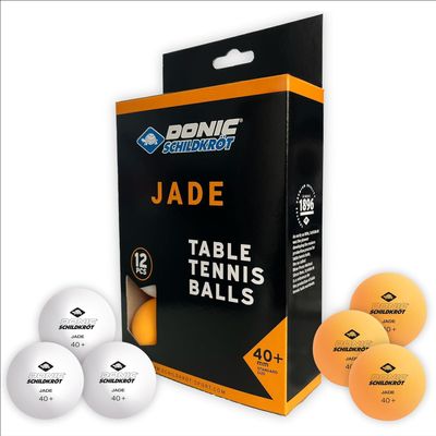Schildkrt Donic Jade Table Tennis Balls, Poly 40+ Quality, 12 Balls (6X White and 6X Orange)