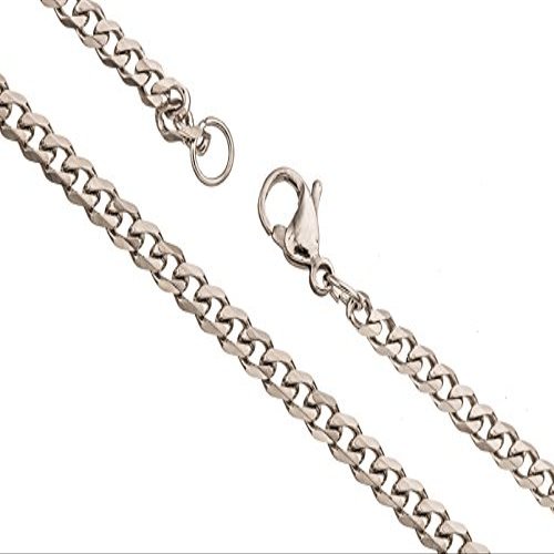 3.5mm Stainless Stain Diamond-Cut Curb Chain with Lobster Claw Clasp Sold Per 20Inch/Pack (2packs Bundle), Save $1