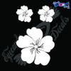 Eyecandy Decals Hibiscus Flower 4" Plus 2 Small Decal Sticker White view 1
