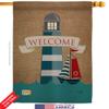 Breeze Decor - Lighthouse & Sailboat Coastal - Everyday Nautical Impressions Decorative Vertical House Flag 28" x 40" Printed In USA view 2