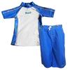 Baby Banz Toddler Boys Short Sleeve Rash Guard and Board Shorts Set, Cool Gardie Blue, 4 view 1