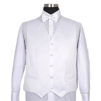 Milano Moda Men's Premier Cotton Fabric Vest Sets HLV004 New York Brand White
