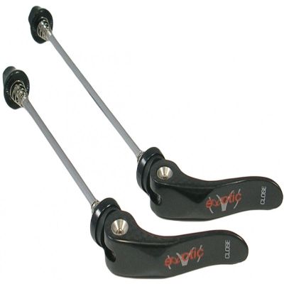 CarbonCycles Exotic Carbon Quick Release Skewer Set with CroMo Pro Hollow Axles -Front & Rear