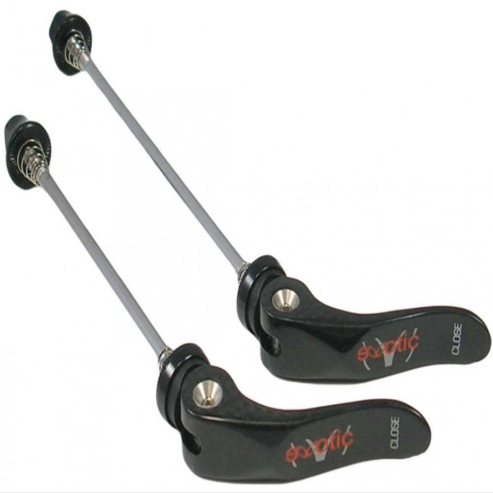 CarbonCycles Exotic Carbon Quick Release Skewer Set with CroMo Pro Hollow Axles -Front & Rear