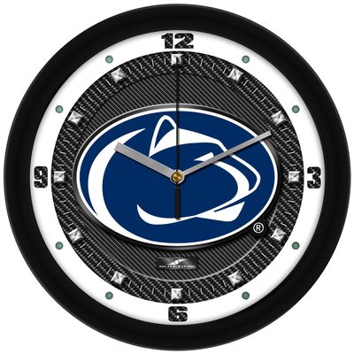 SunTime Penn State Nittany Lions Wall Clock, Printed Carbon Fiber Team Art, Silent Non-Ticking Quartz Movement, 11.5"