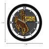 SunTime Wyoming Cowboys Wall Clock, Printed Carbon Fiber Team Art, Silent Non-Ticking Quartz Movement, 11.5" view 3