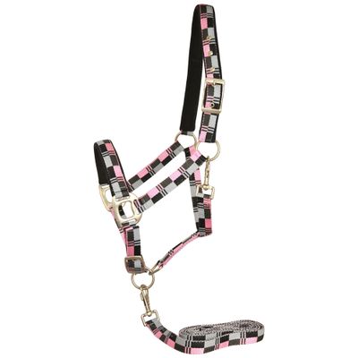 Gatsby Terra Fleece Nylon Halter Pony Pink/Gray