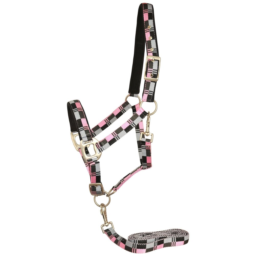 Gatsby Terra Fleece Nylon Halter Cob Pink/Gray