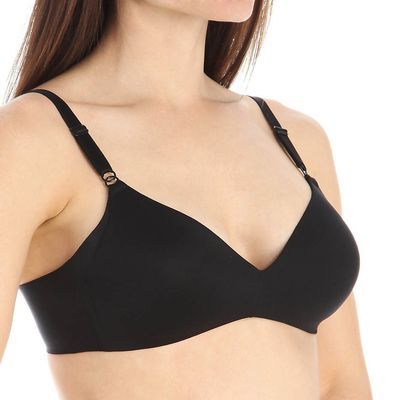 Warner's Women's No Side Effects Underarm-Smoothing Comfort Wireless Lightly Lined T-Shirt Bra 1056, Black, 34A