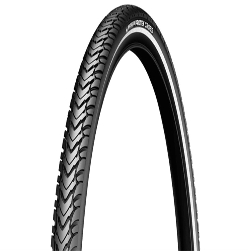 Michelin Protek Cross Front or Rear City Bike Tire for Off-Road Terrain, Tube Type Sealing, Black Sidewall, 700 x 47C